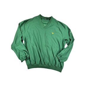 Green Pullover V-Neck Windshirt with Masters Logo - Men